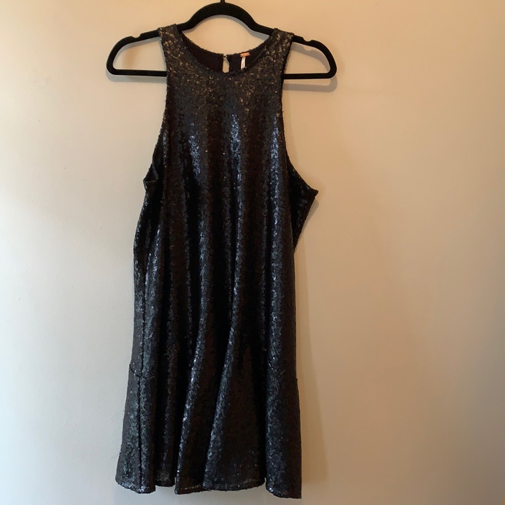 Free People Black Sequin Dress - Medium